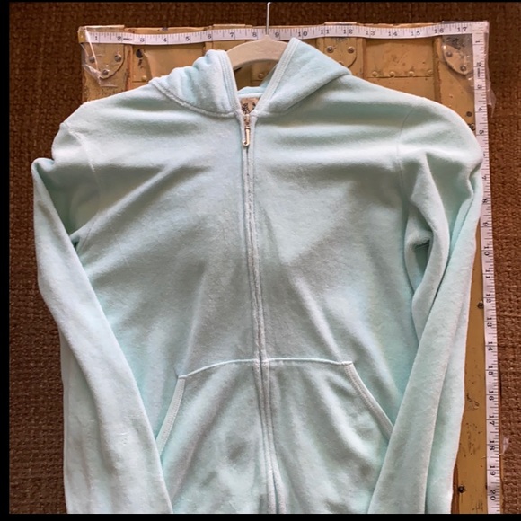 JUICY COUTURE Y2K TERRYCLOTH JACKET MINT GREEN ZIP HOODIE JACKET M - Picture 8 of 13